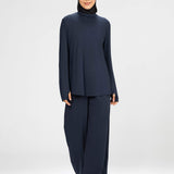 Women navy long-sleeve modest sports activewear top by KAF
