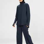 Women navy long-sleeve modest sports activewear top by KAF