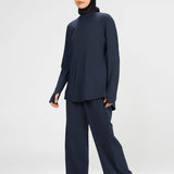 Women navy long-sleeve modest sports activewear top by KAF