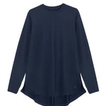 Women navy long-sleeve modest sports activewear top by KAF