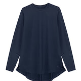 Women navy long-sleeve modest sports activewear top by KAF