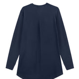 Women navy long-sleeve modest sports activewear top by KAF