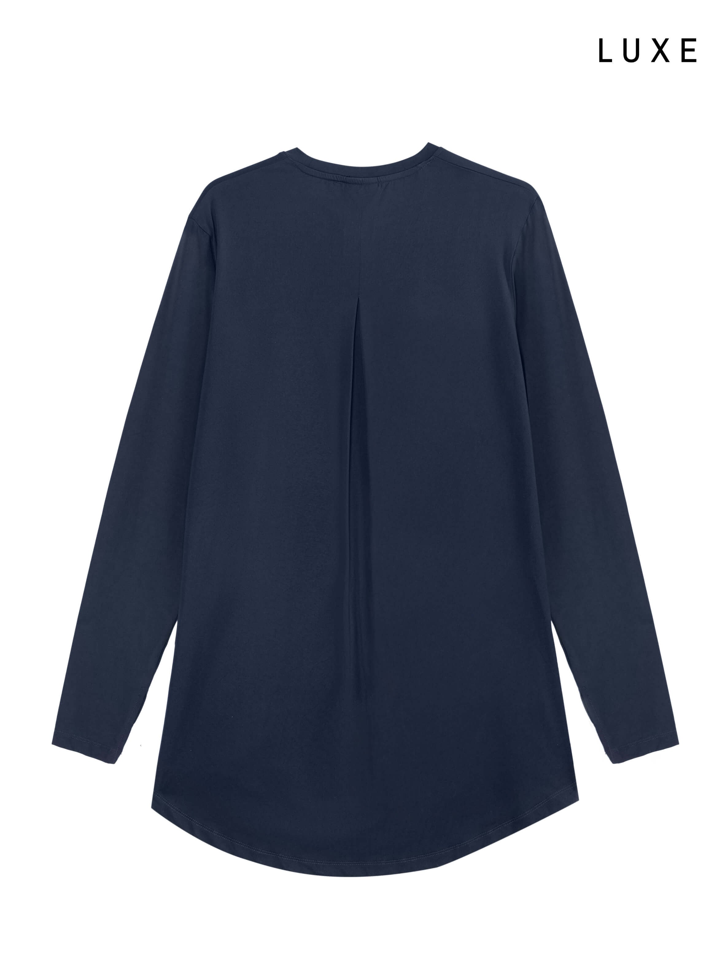 Women navy long-sleeve modest sports activewear top by KAF