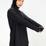 Women black long-sleeve modest sports activewear top by KAF