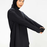 Women black long-sleeve modest sports activewear top by KAF