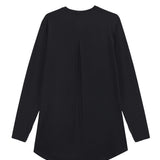 Black long-sleeve modest sports activewear top by KAF