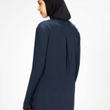 Women navy long-sleeve modest sports activewear top by KAF