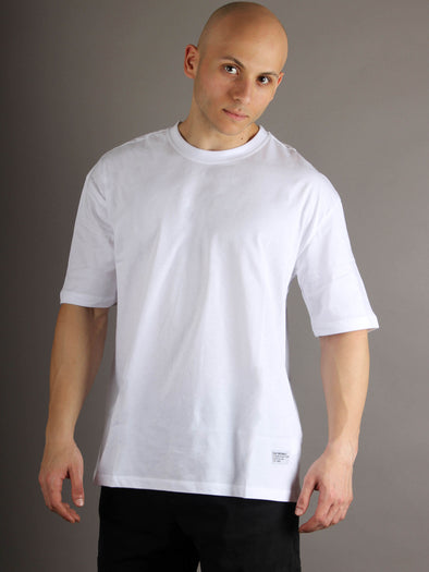 Light Oversized Basic Cotton T-shirt - White