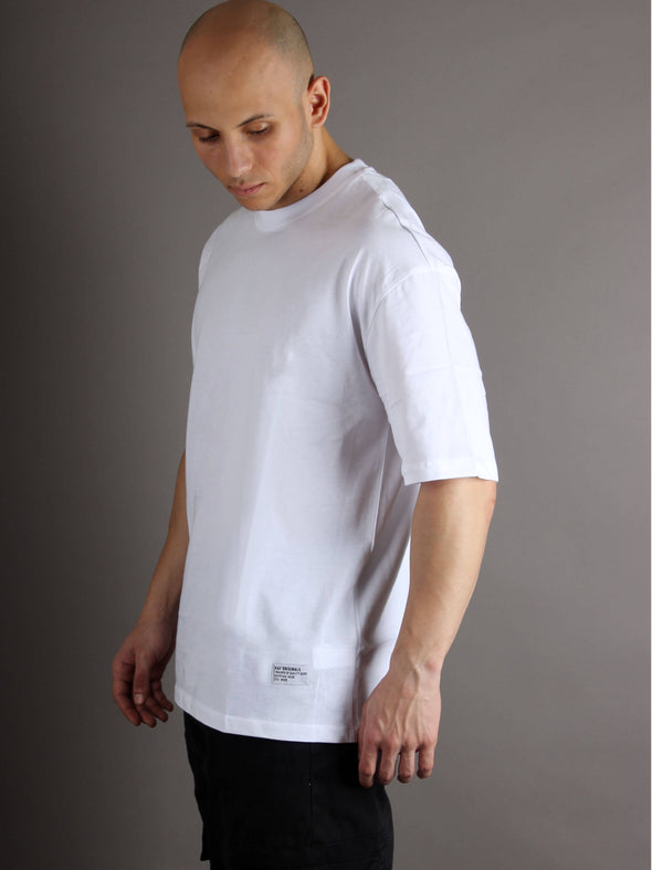Light Oversized Basic Cotton T-shirt - White